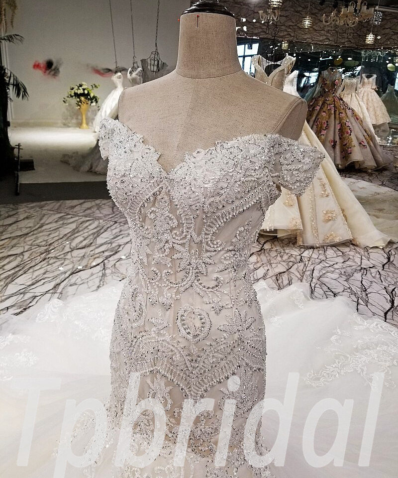 mermaid wedding dress plus size 0316-06