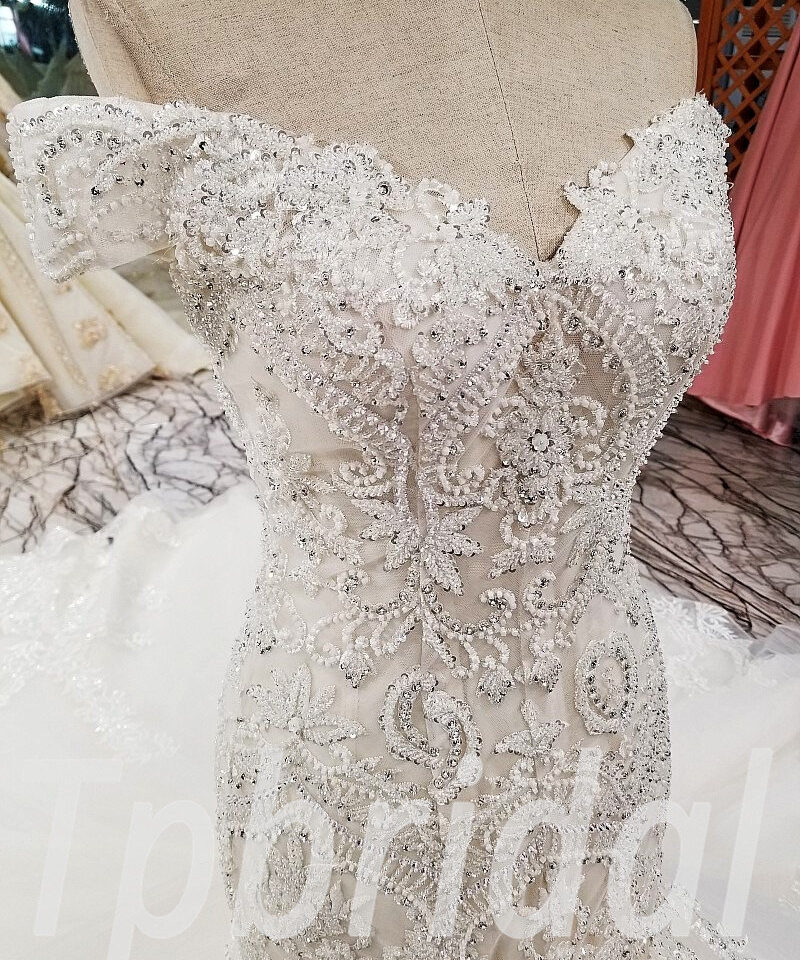 mermaid wedding dress plus size 0316-07