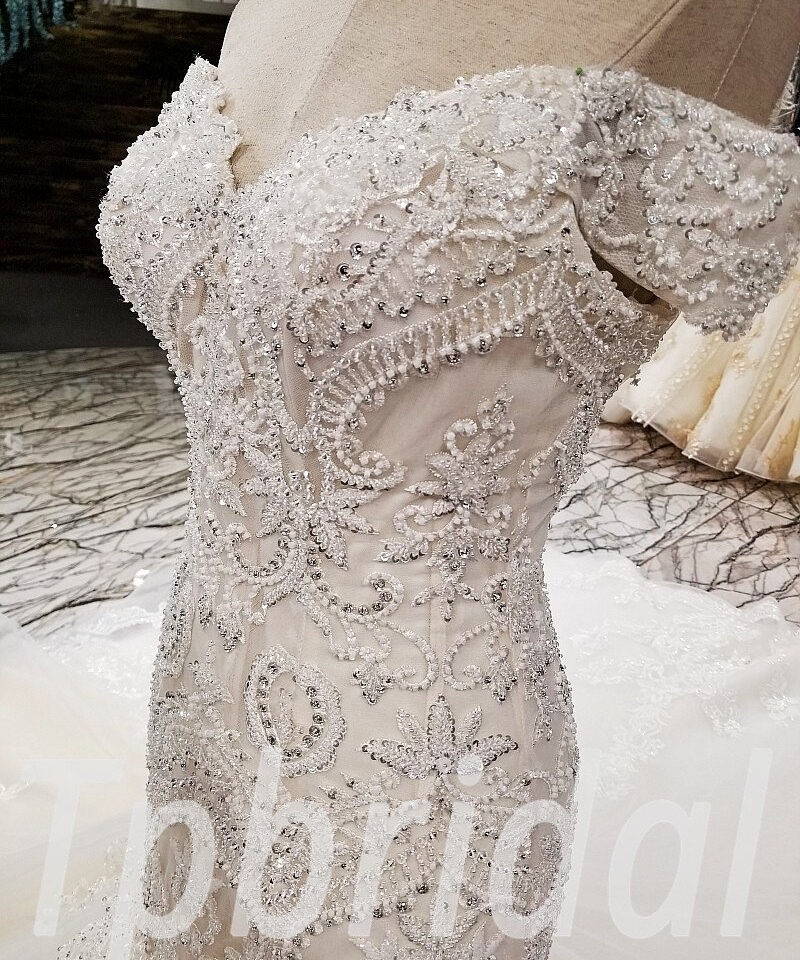 mermaid wedding dress plus size 0316-11