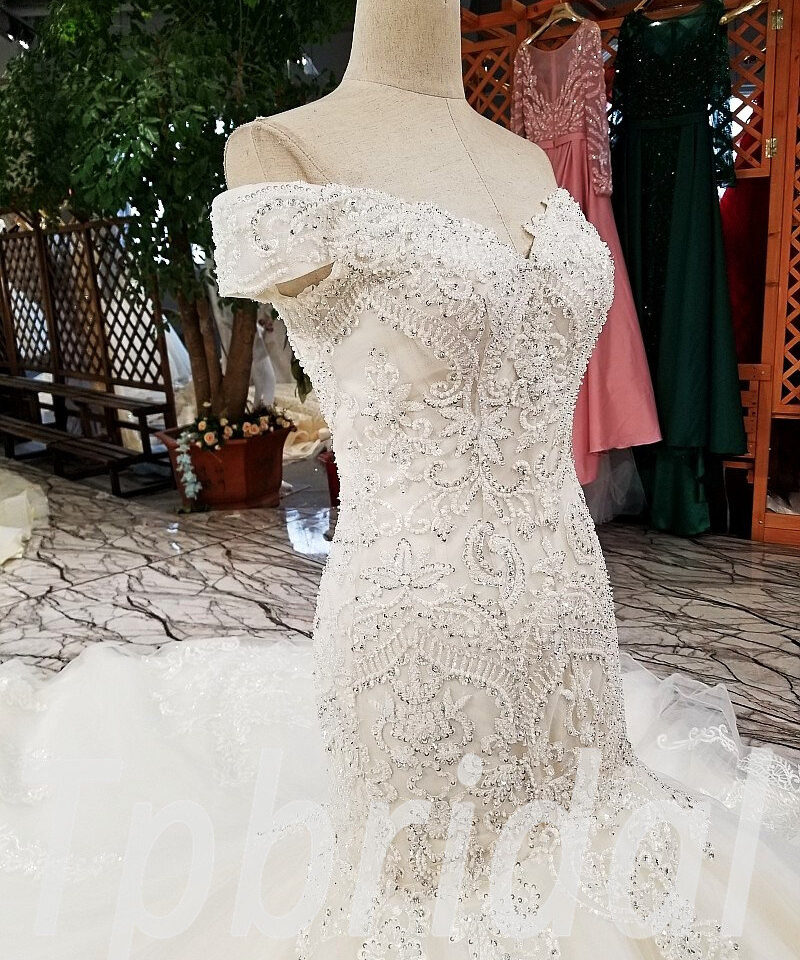 mermaid wedding dress plus size 0316-13