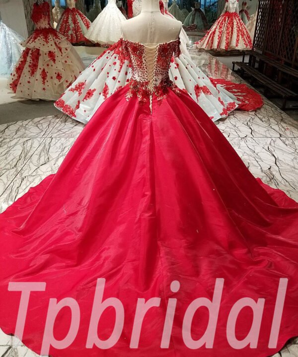 red ball gown prom dress 294-04