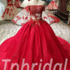 red ball gown prom dress 294-07