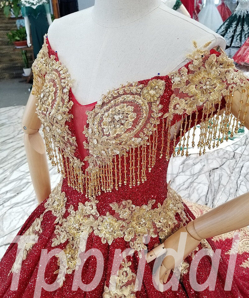 red bridal dress 0315-01