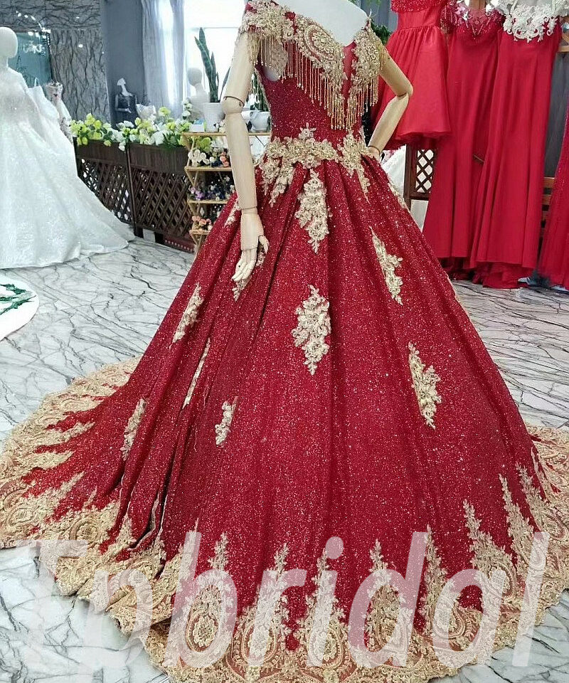 red bridal dress 0315-03