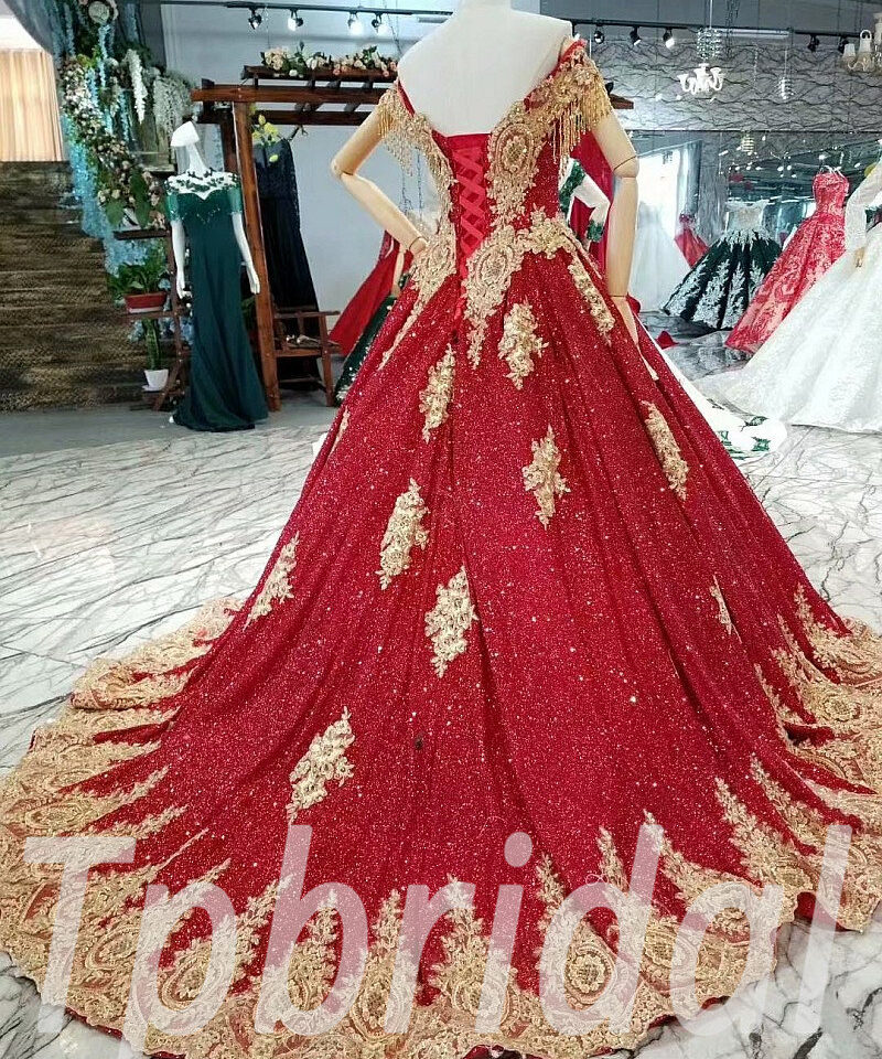 red bridal dress 0315-06