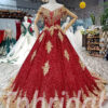 red bridal dress 0315-08