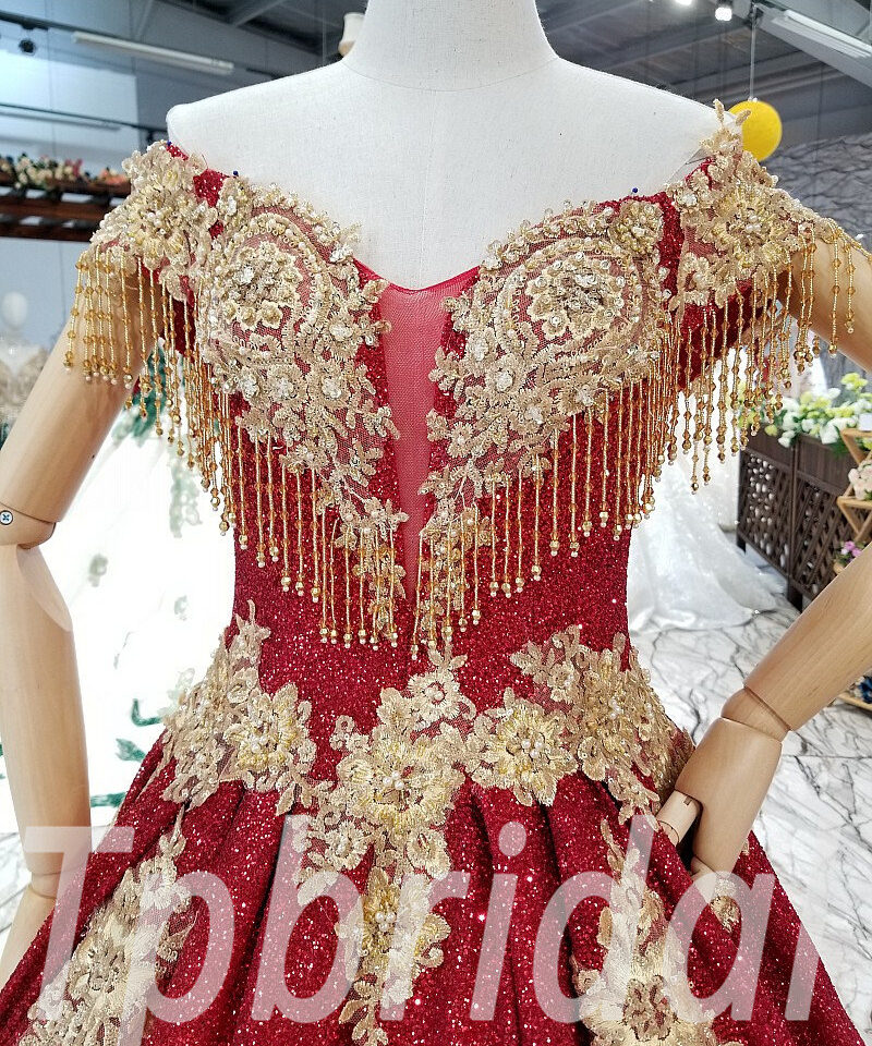 red bridal dress 0315-09