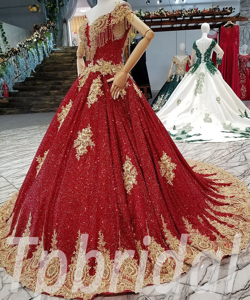 red bridal dress 0315-11