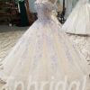 white and blue wedding dress 307-05