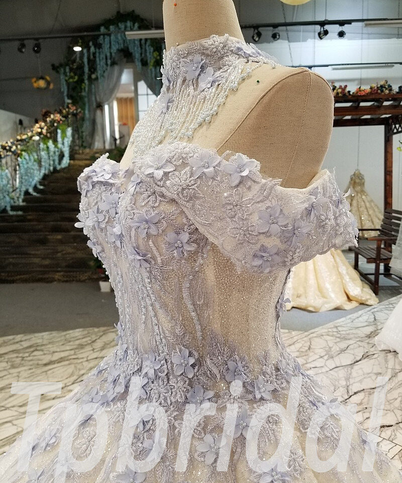 white and blue wedding dress 307-09