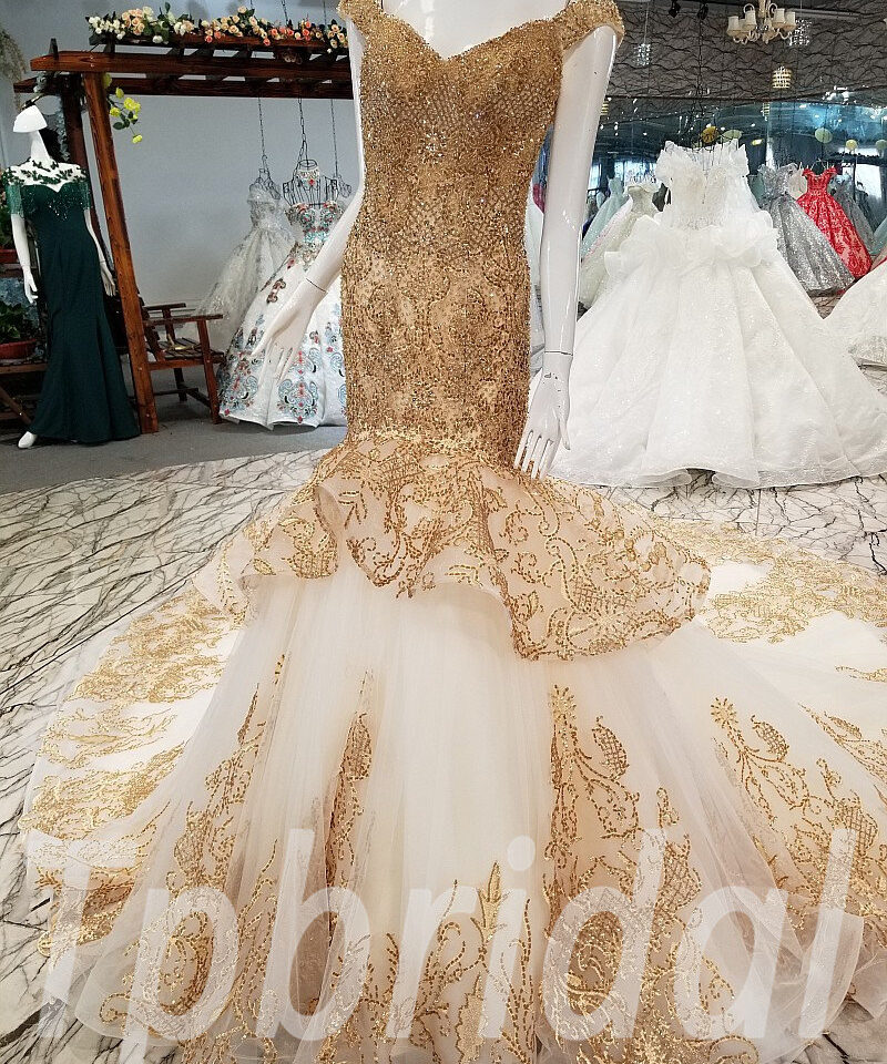 gold wedding dress mermaid 0320-02