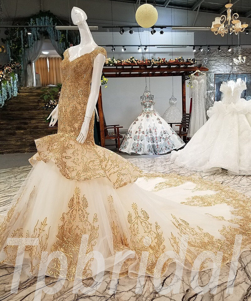 gold wedding dress mermaid 0320-03