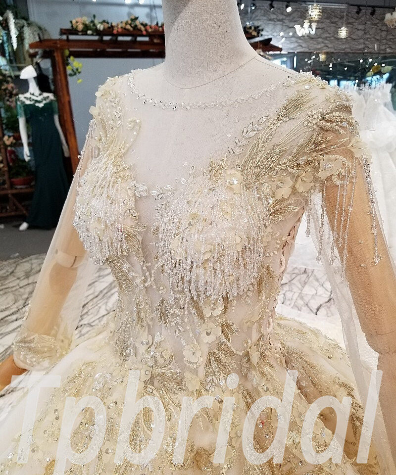 long sleeve ball gown wedding dress-0325-03