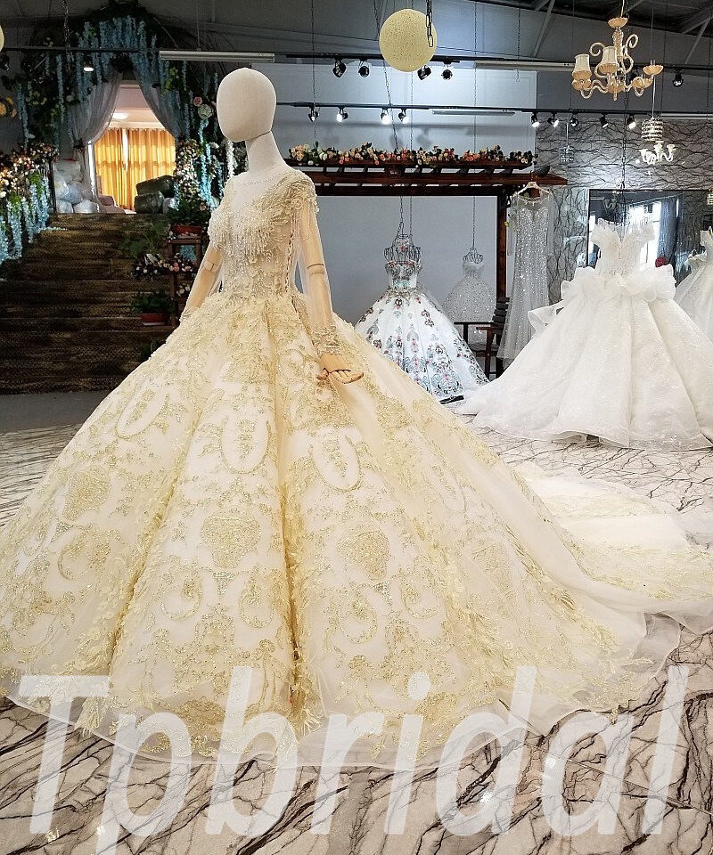 long sleeve ball gown wedding dress-0325-06