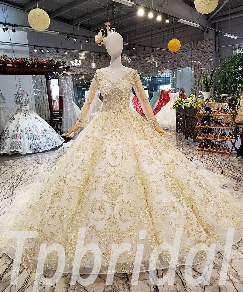 long sleeve ball gown wedding dress-0325-07