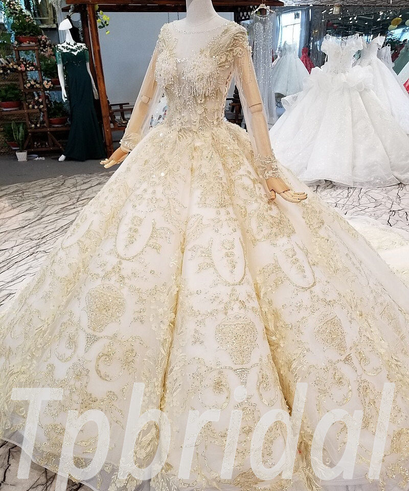 long sleeve ball gown wedding dress-0325-11