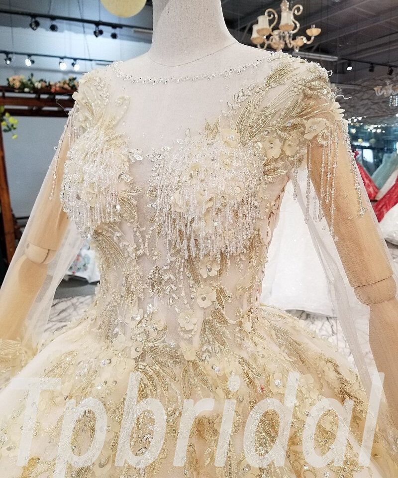 long sleeve ball gown wedding dress-0325-12