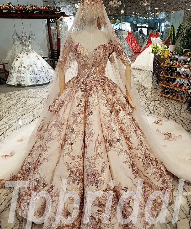 long train wedding dress 0324-07