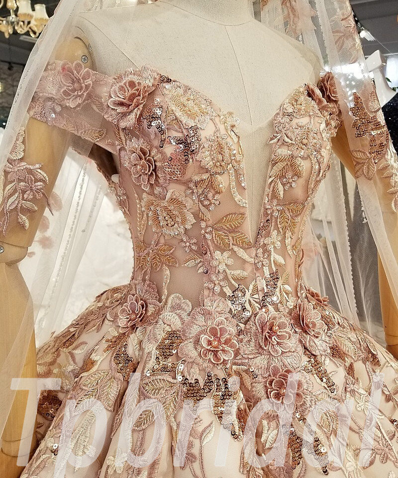 long train wedding dress 0324-12