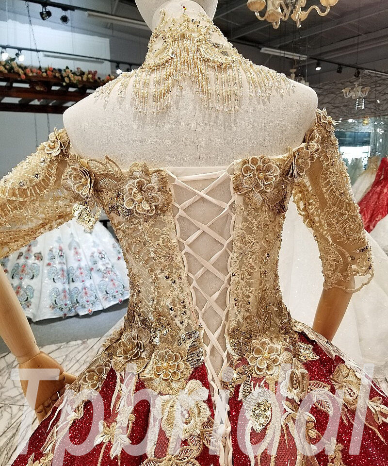 red and gold prom dress-0329-02