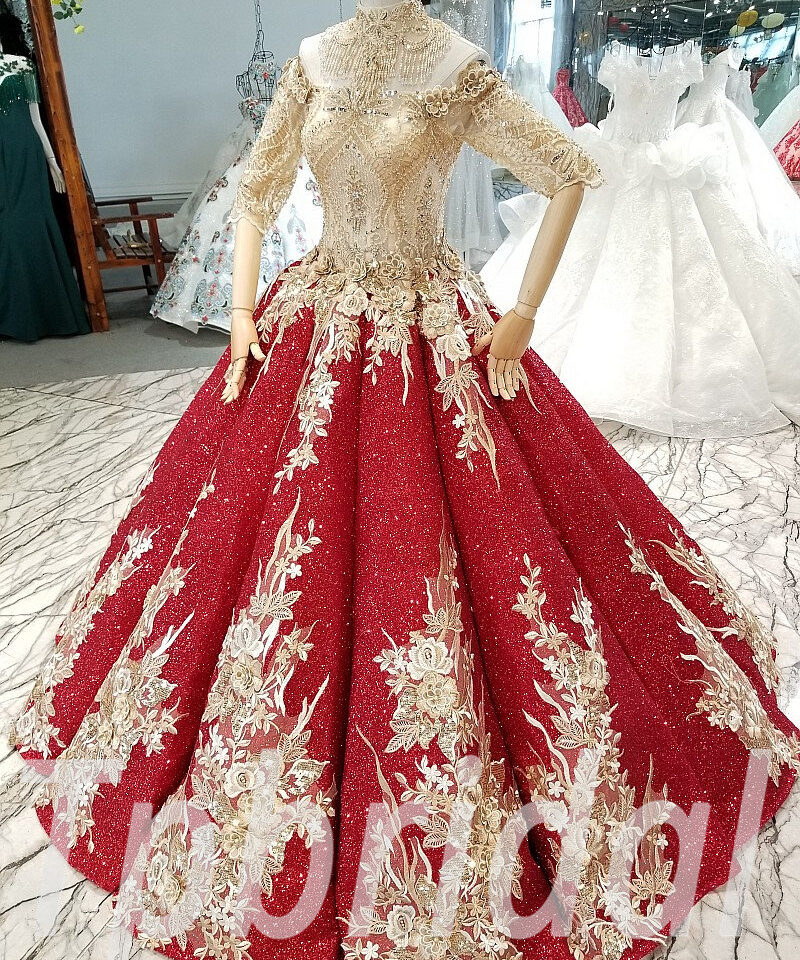 red and gold prom dress-0329-04