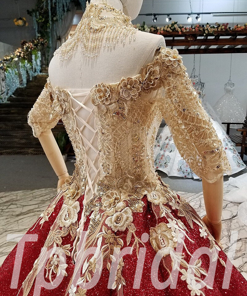 red and gold prom dress-0329-05