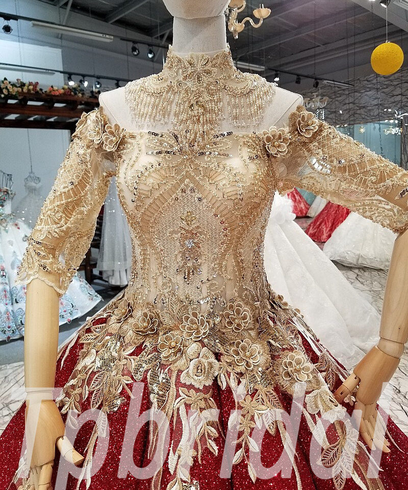 red and gold prom dress-0329-07