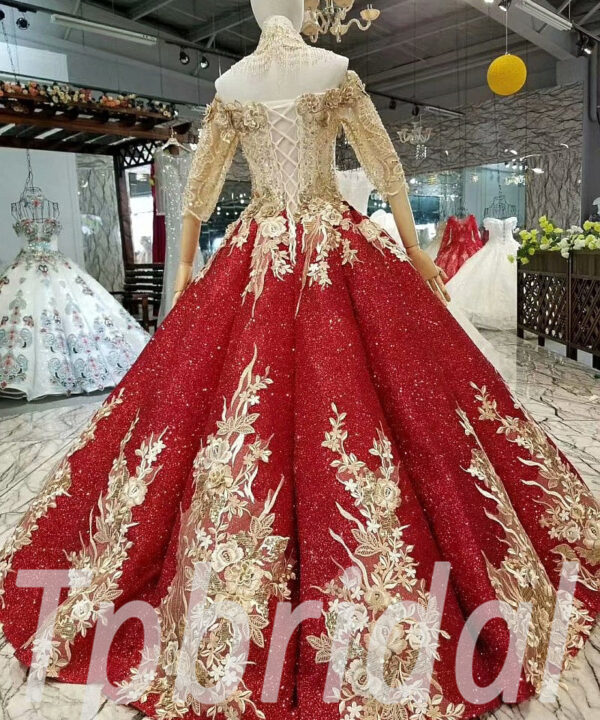 red and gold prom dress-0329-11
