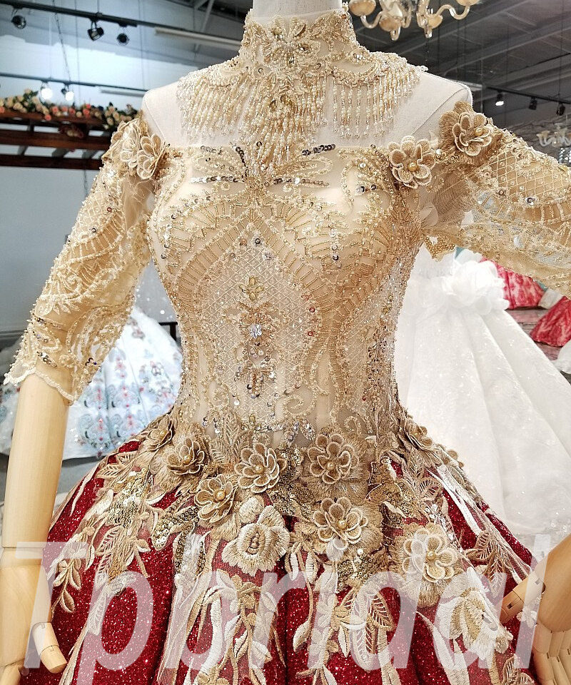 red and gold prom dress-0329-13