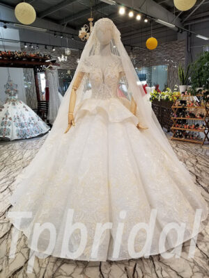 wedding dress with veil-0327-08