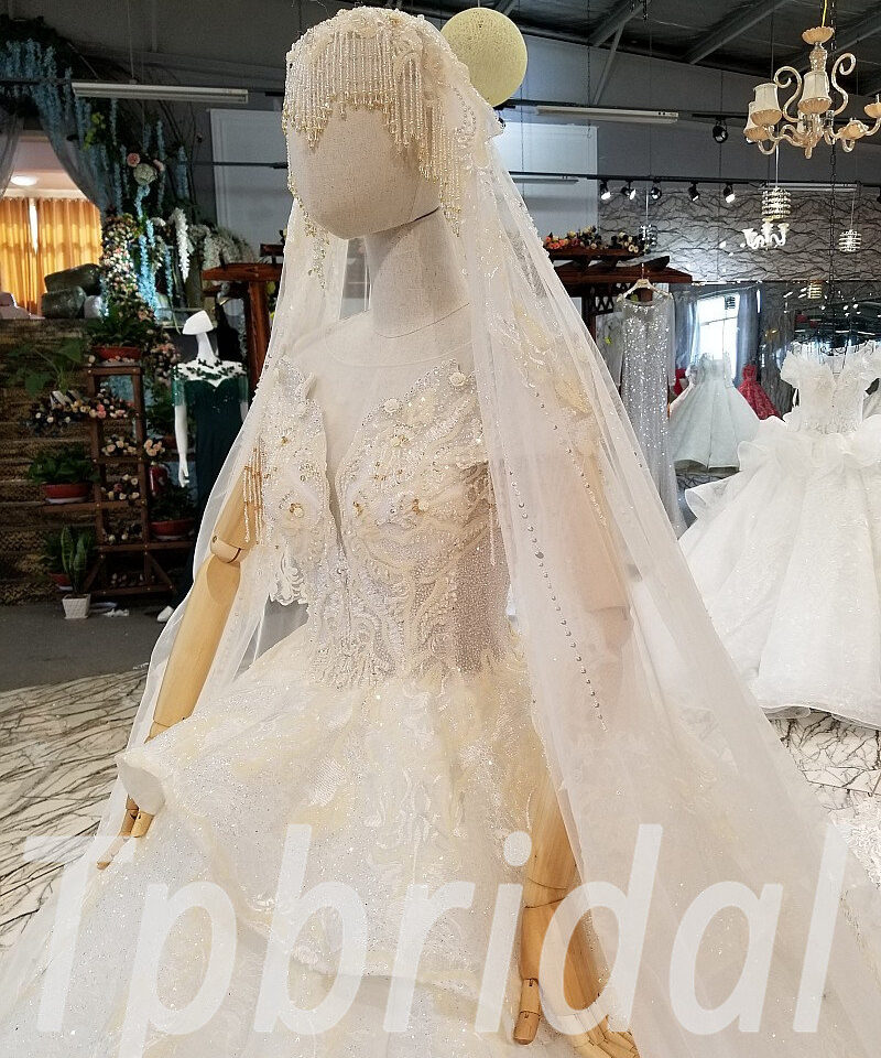 wedding dress with veil-0327-11