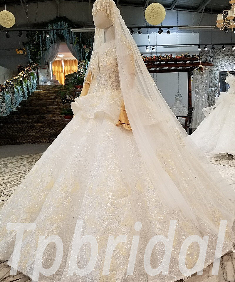 wedding dress with veil-0327-15