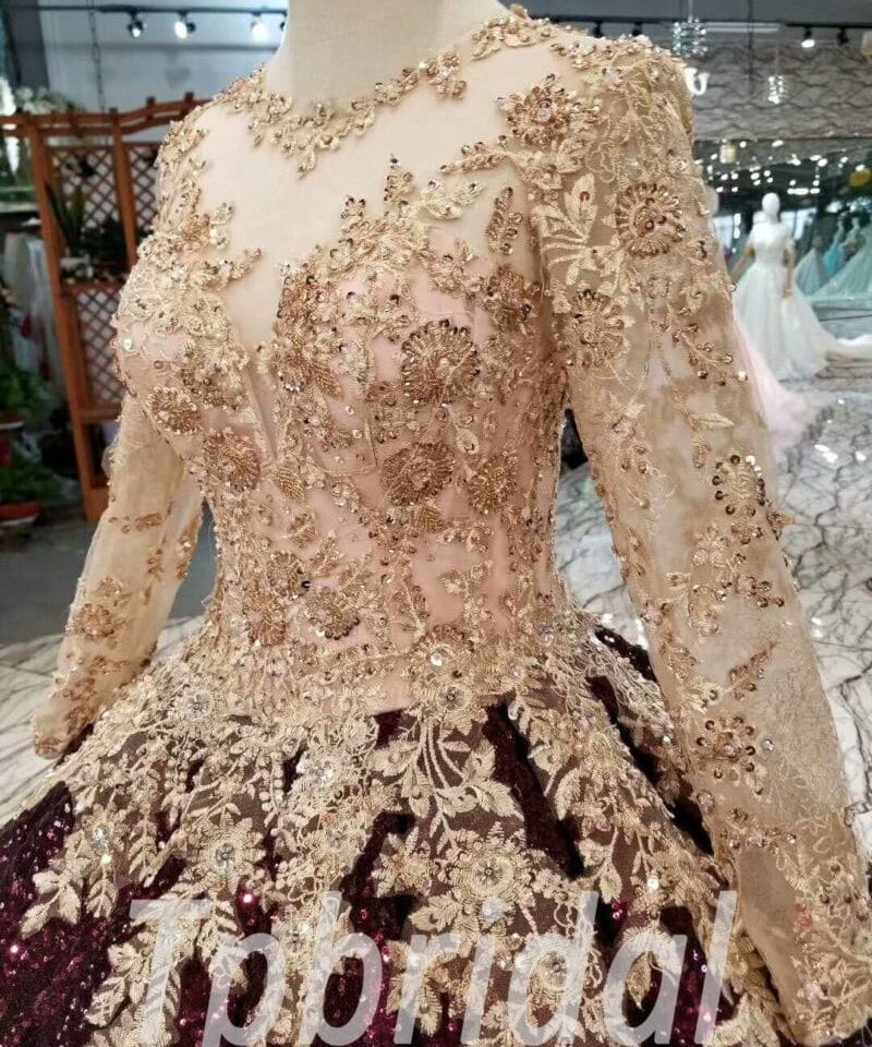 burgundy wedding dress-20332-04