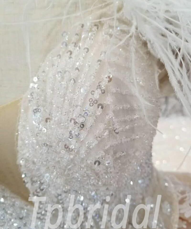 feather wedding dress-20355-06