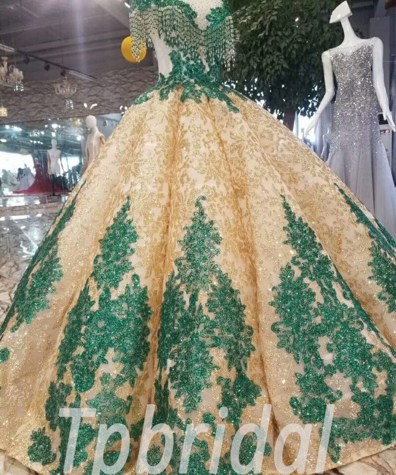 haute couture green prom dress-20354-03