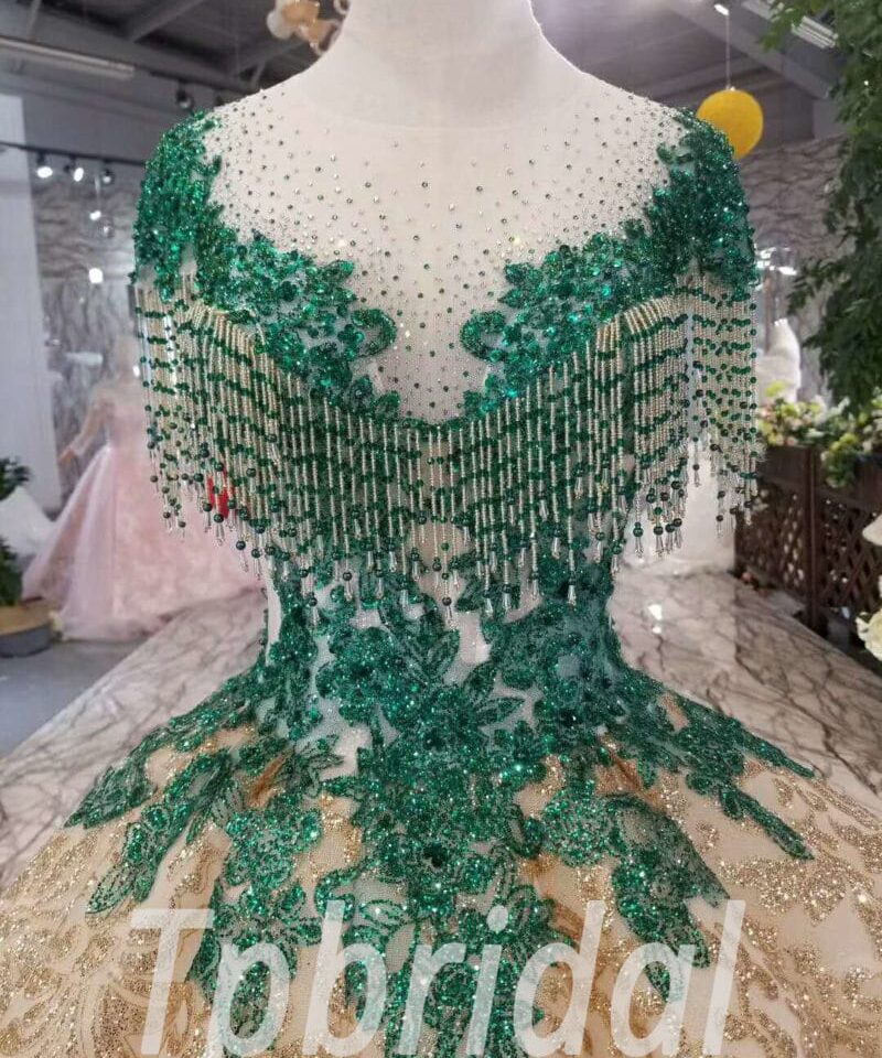 haute couture green prom dress-20354-04