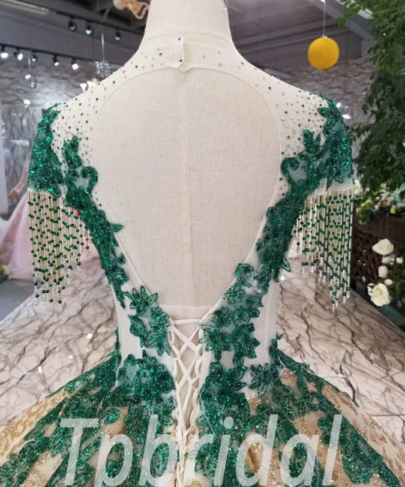 haute couture green prom dress-20354-11