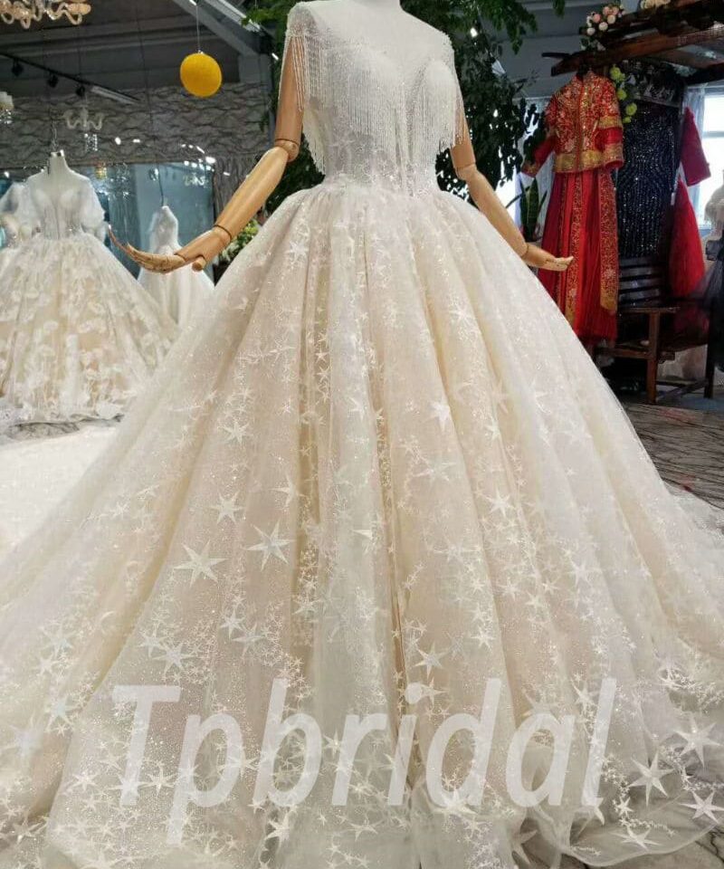 illusion neckline wedding dress-20350-03