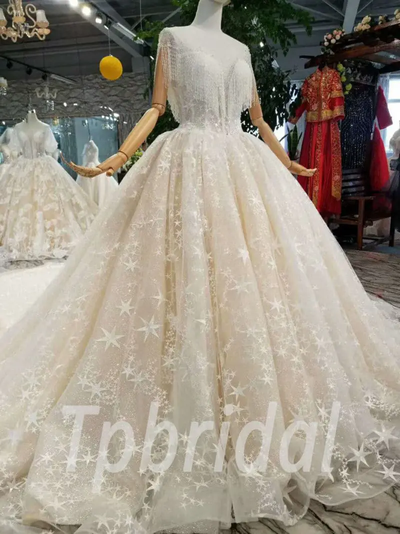 illusion neckline wedding dress-20350-03