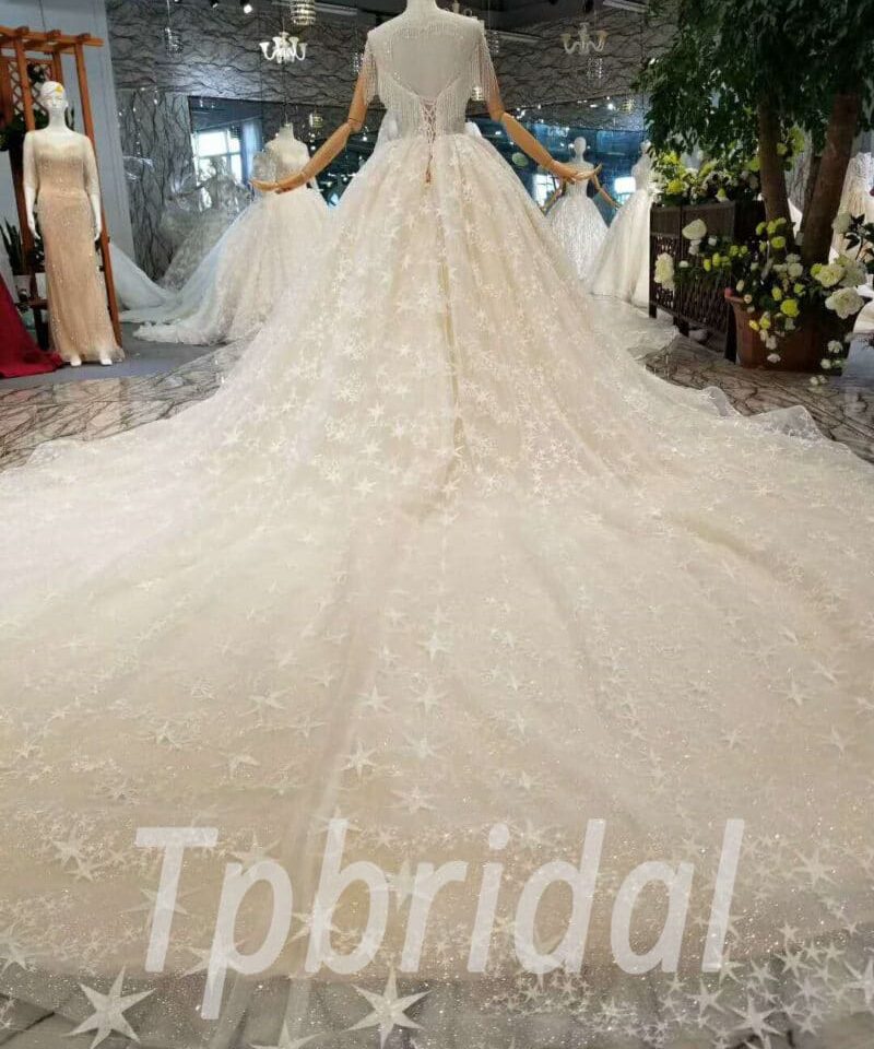 illusion neckline wedding dress-20350-07