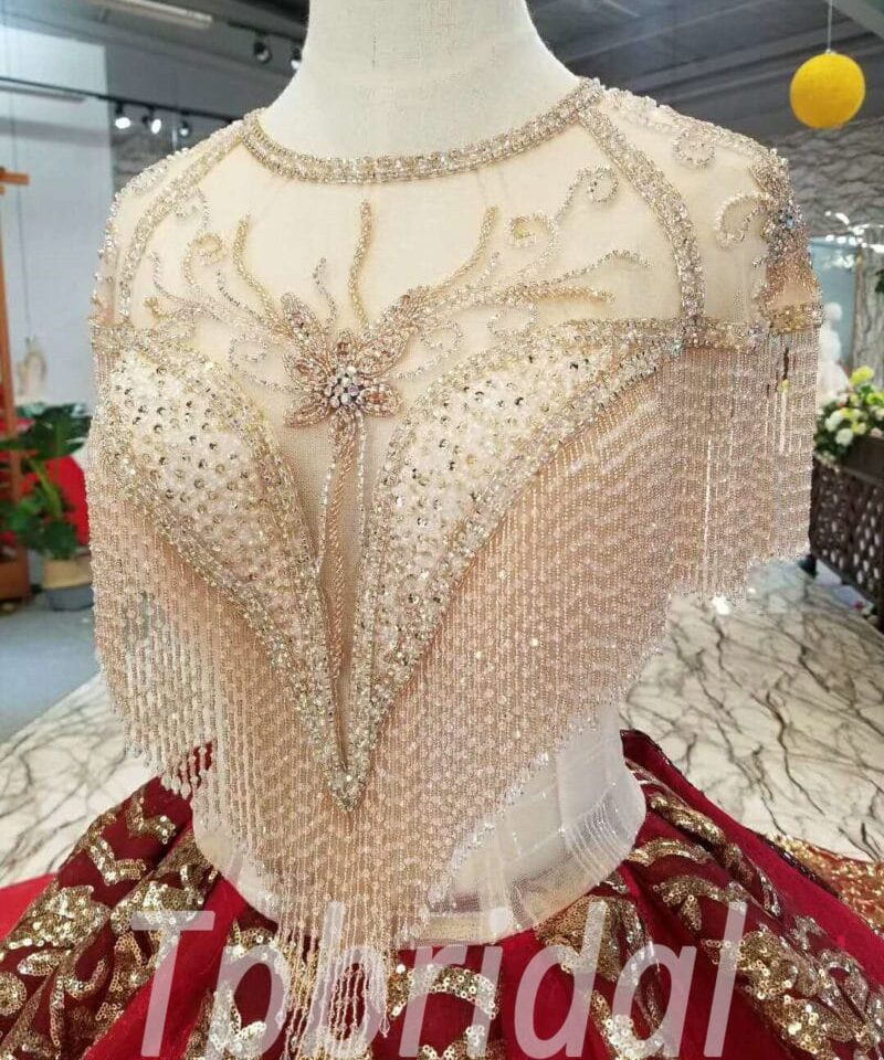 red and gold wedding dress-20342-03