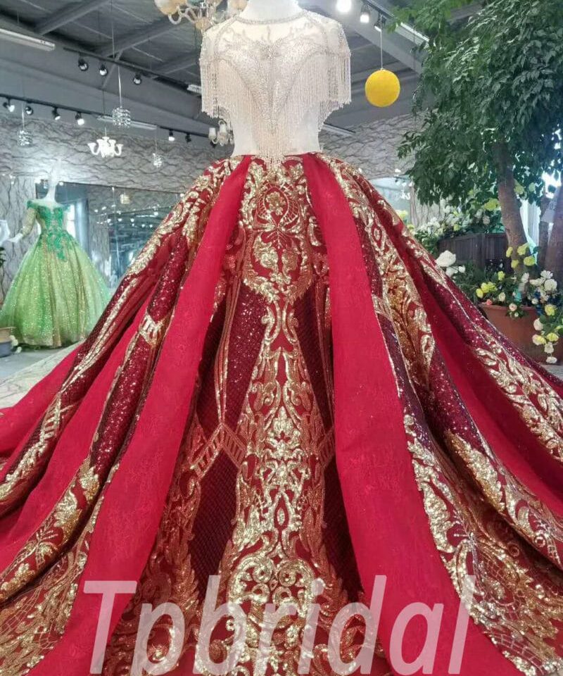 red and gold wedding dress-20342-04
