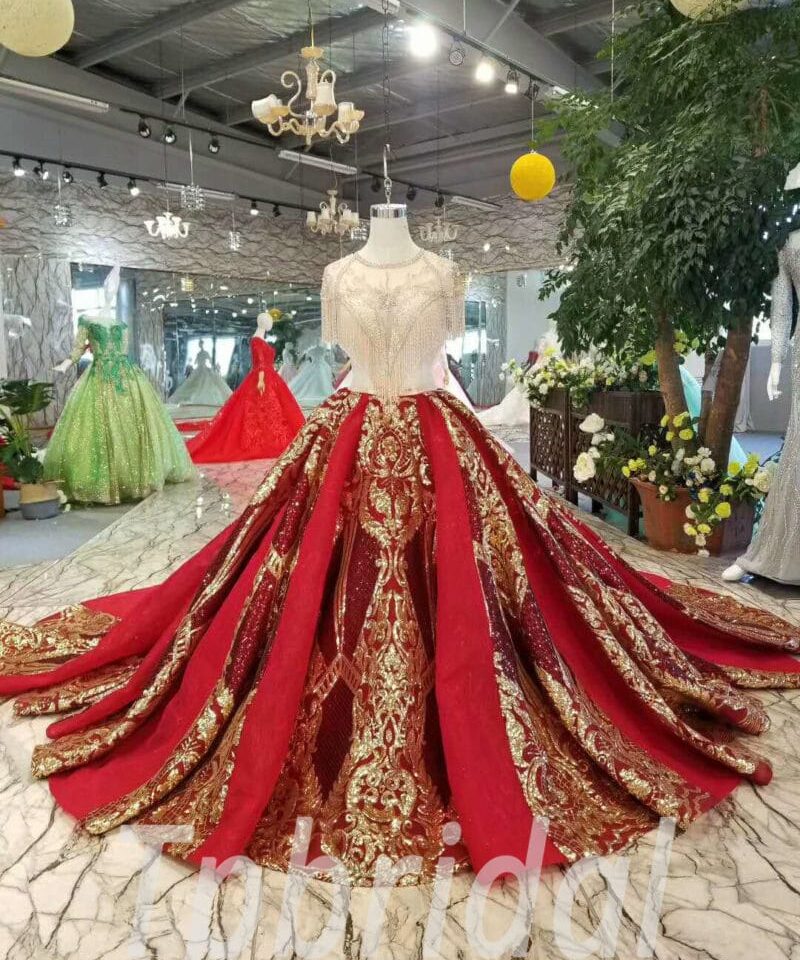 red and gold wedding dress-20342-06