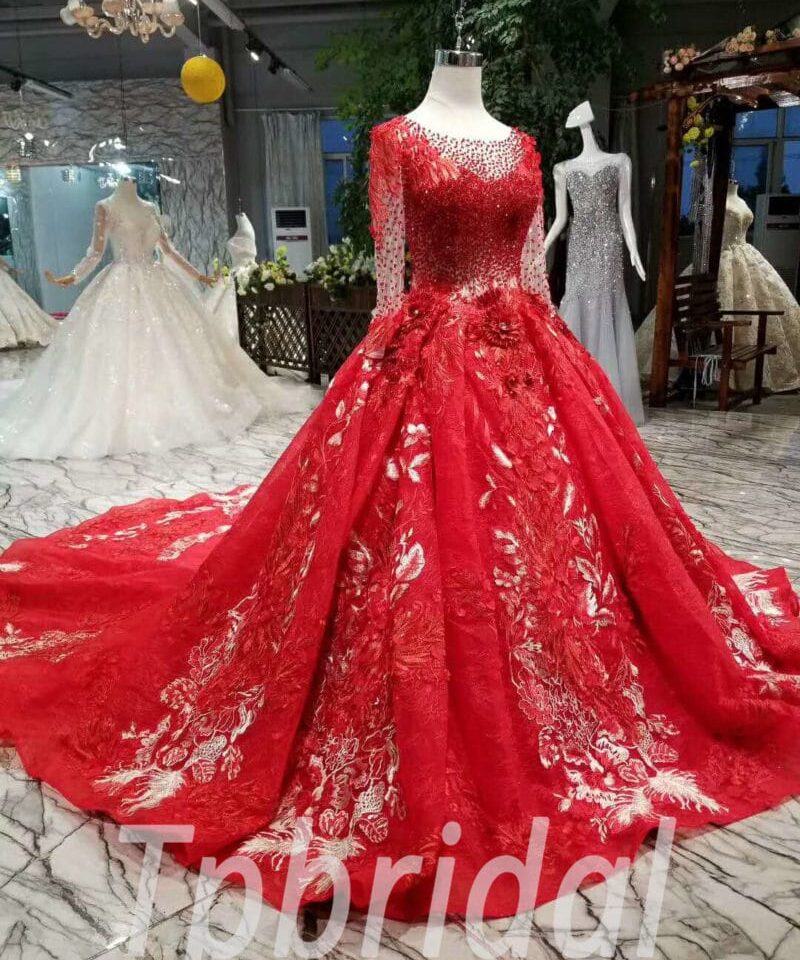 red wedding dress for sale-20351-02