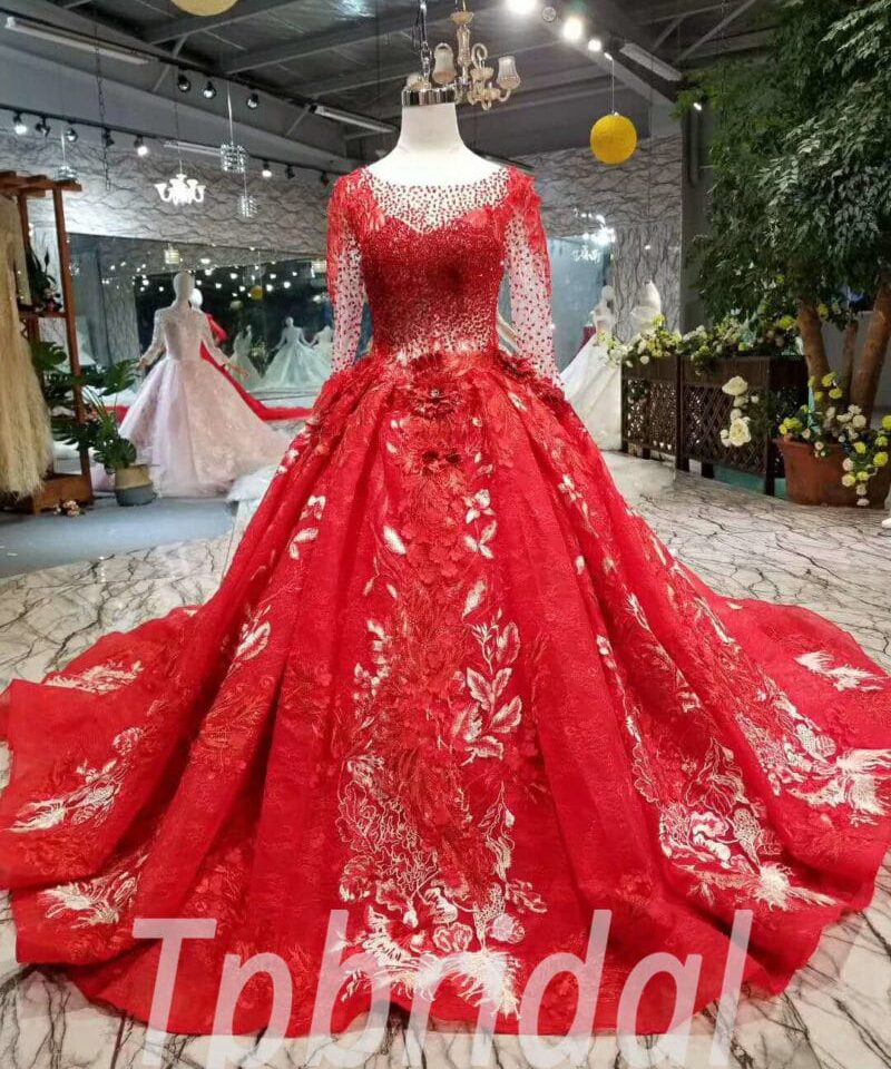 red wedding dress for sale-20351-03