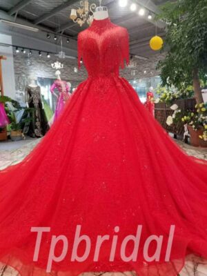 red wedding dress plus size-20331-01