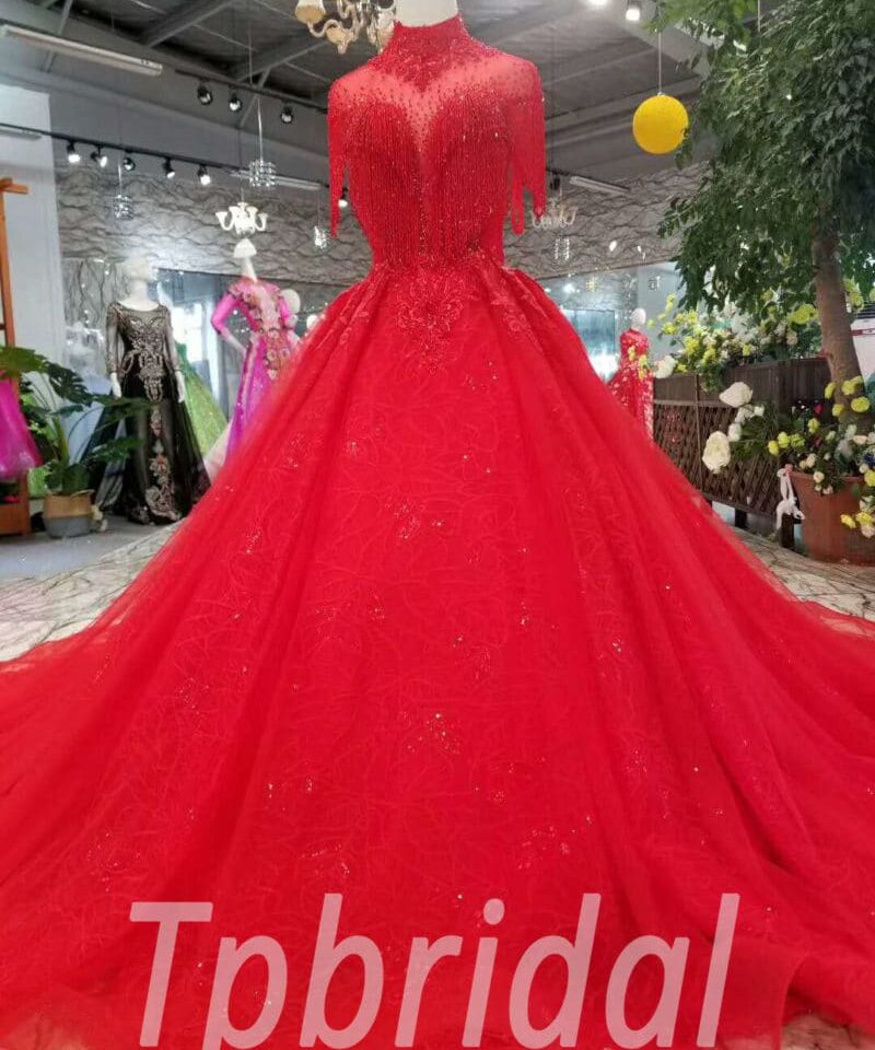 red wedding dress plus size-20331-01