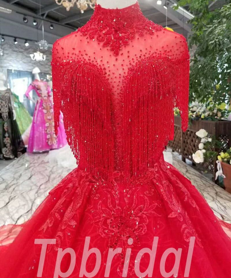 red wedding dress plus size-20331-02