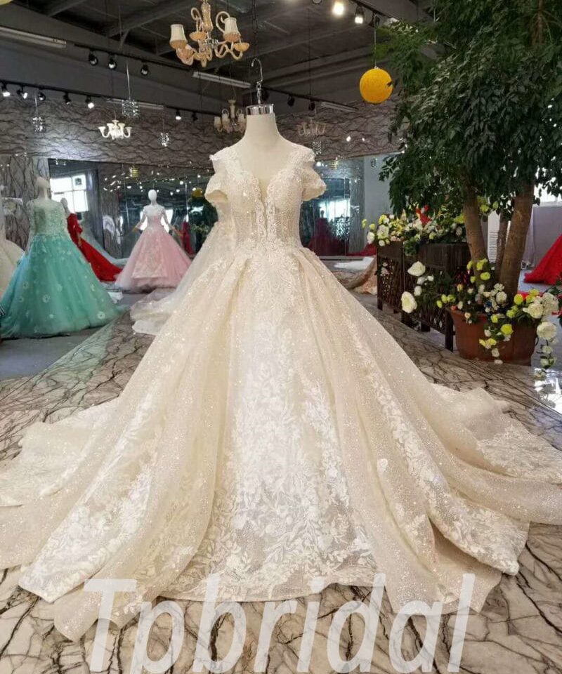 bling lace wedding dress-20365-06