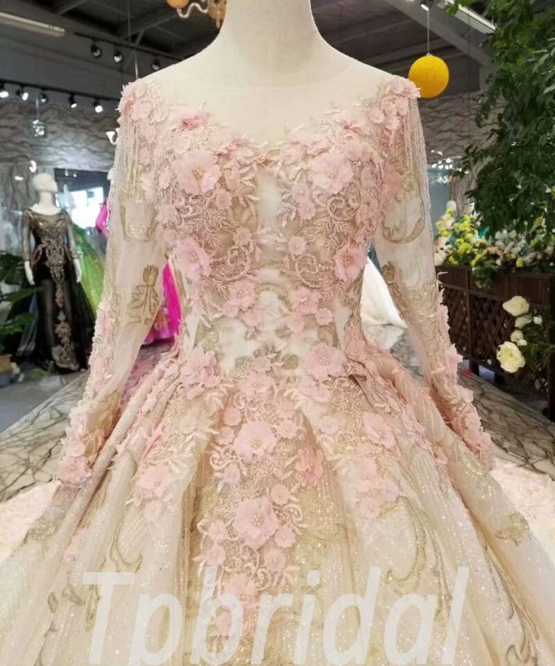 cathedral train wedding dress-20383-07